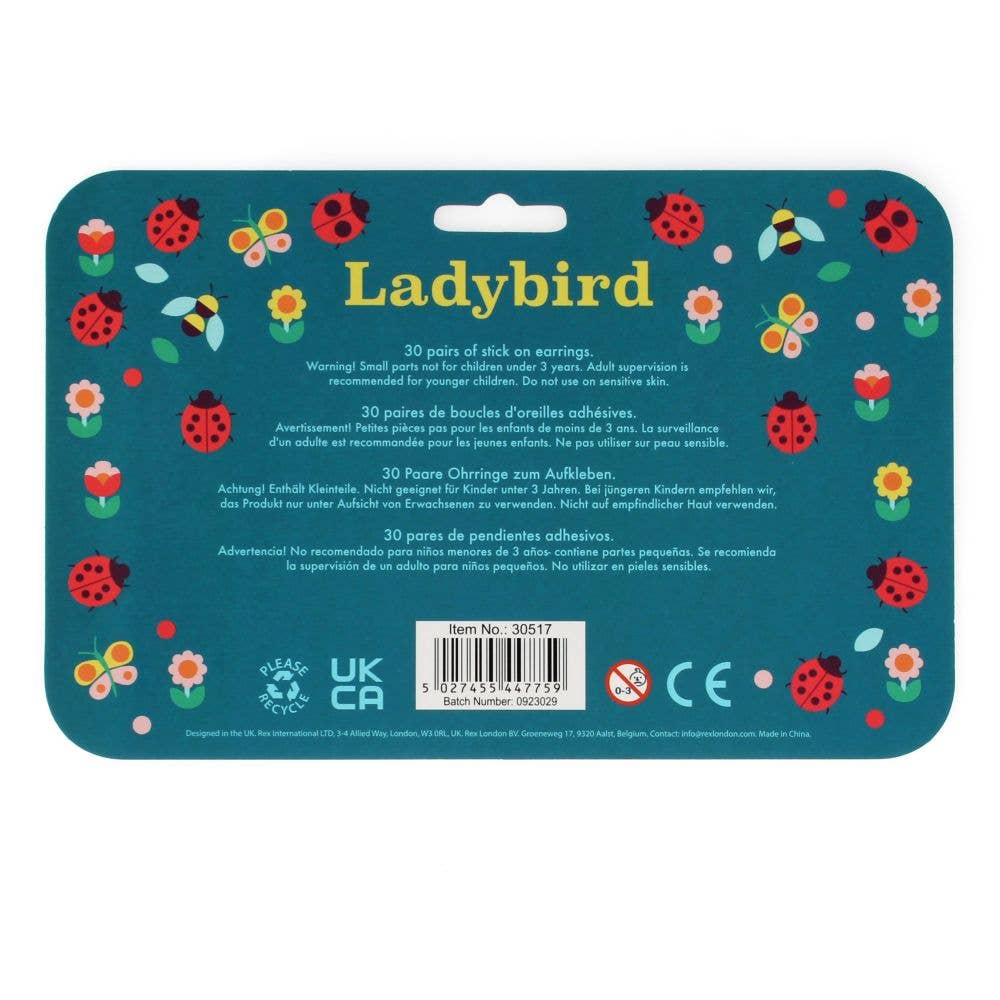 Bobangles - Rex London Stick on Earrings - Ladybird