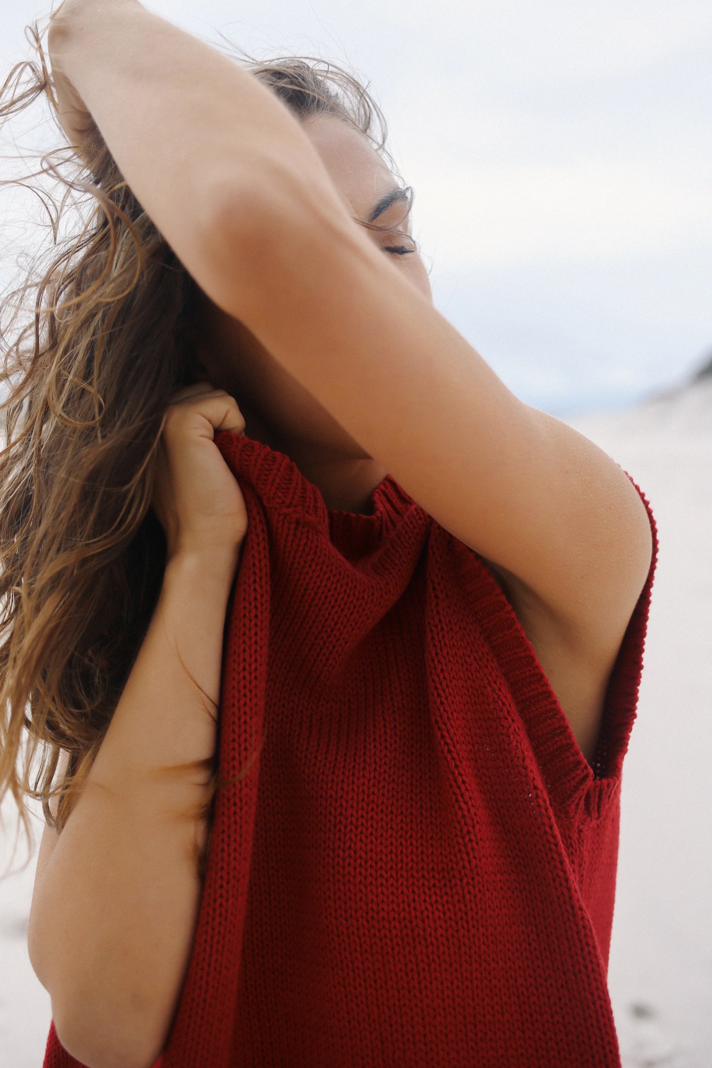 Cecilia Knit Vest Cherry