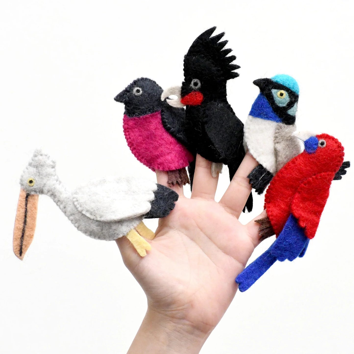 AUSTRALIAN COLOURFUL BIRDS - FINGER PUPPET SET