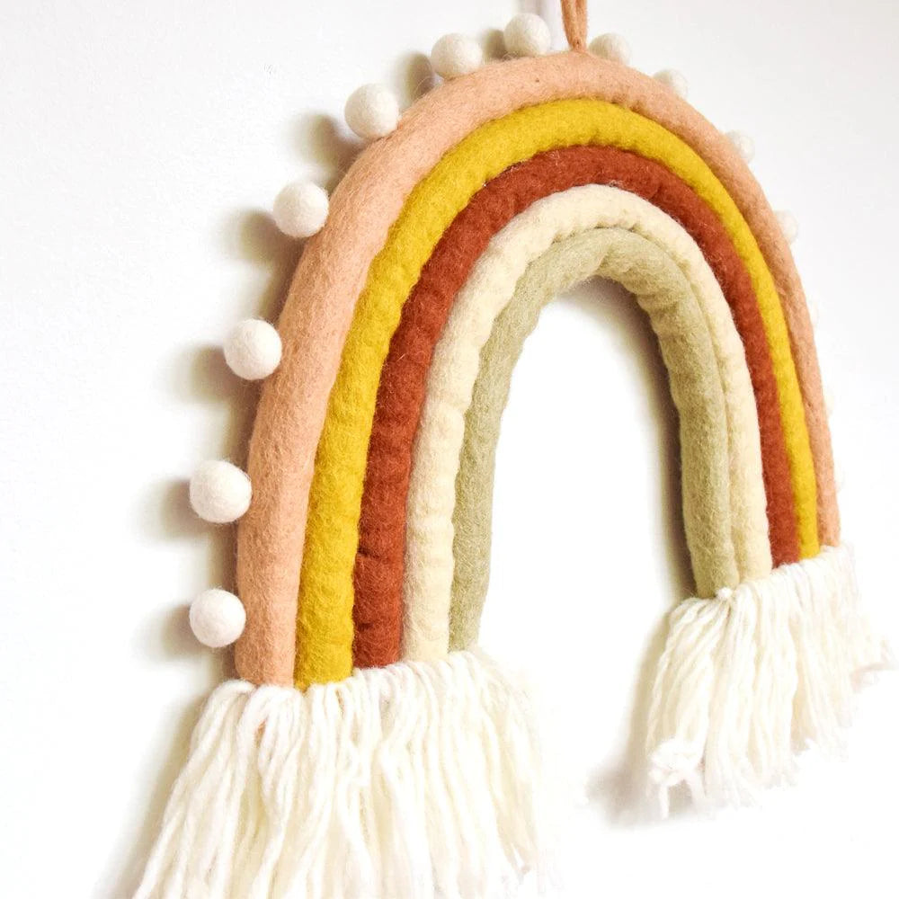 RAINBOW HANGING WITH POMPOMS - DESERT