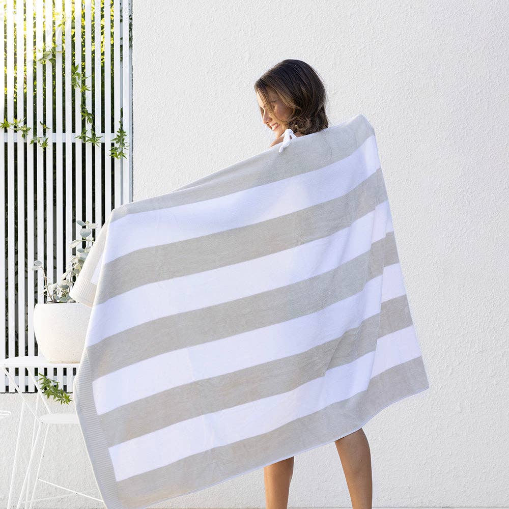 Classic Stripe Beach Towel - Moss