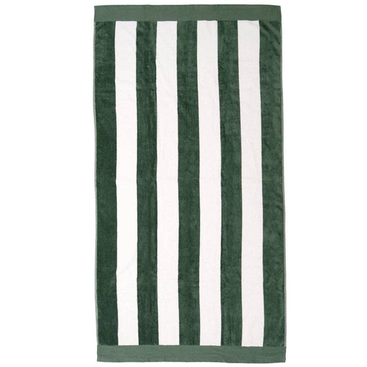 Classic Stripe Beach Towel - Moss