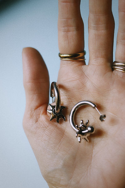 SOLAR HOOPS - SILVER