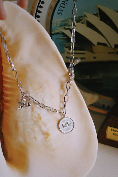 Traveller Charm Necklace - silver