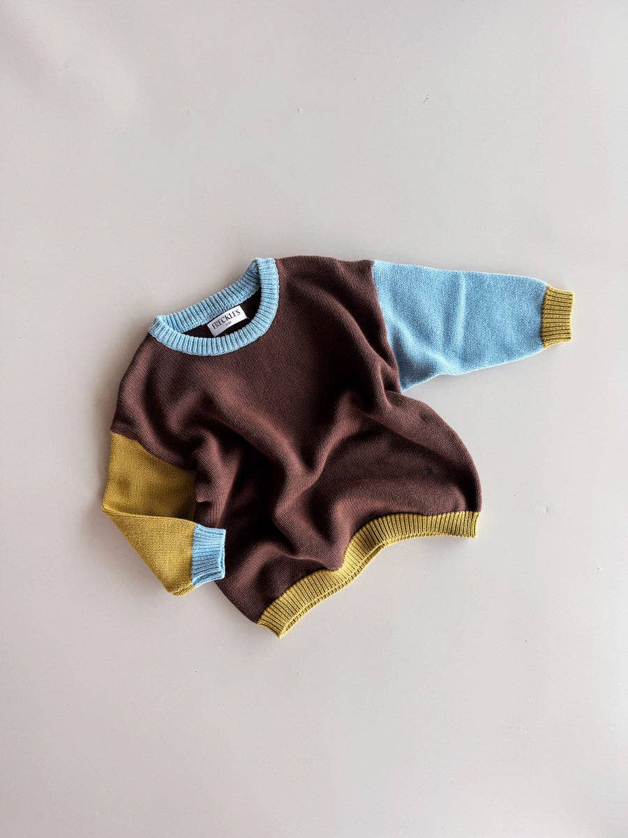 Cotton Knit Jumper - Brown/Blue/Green