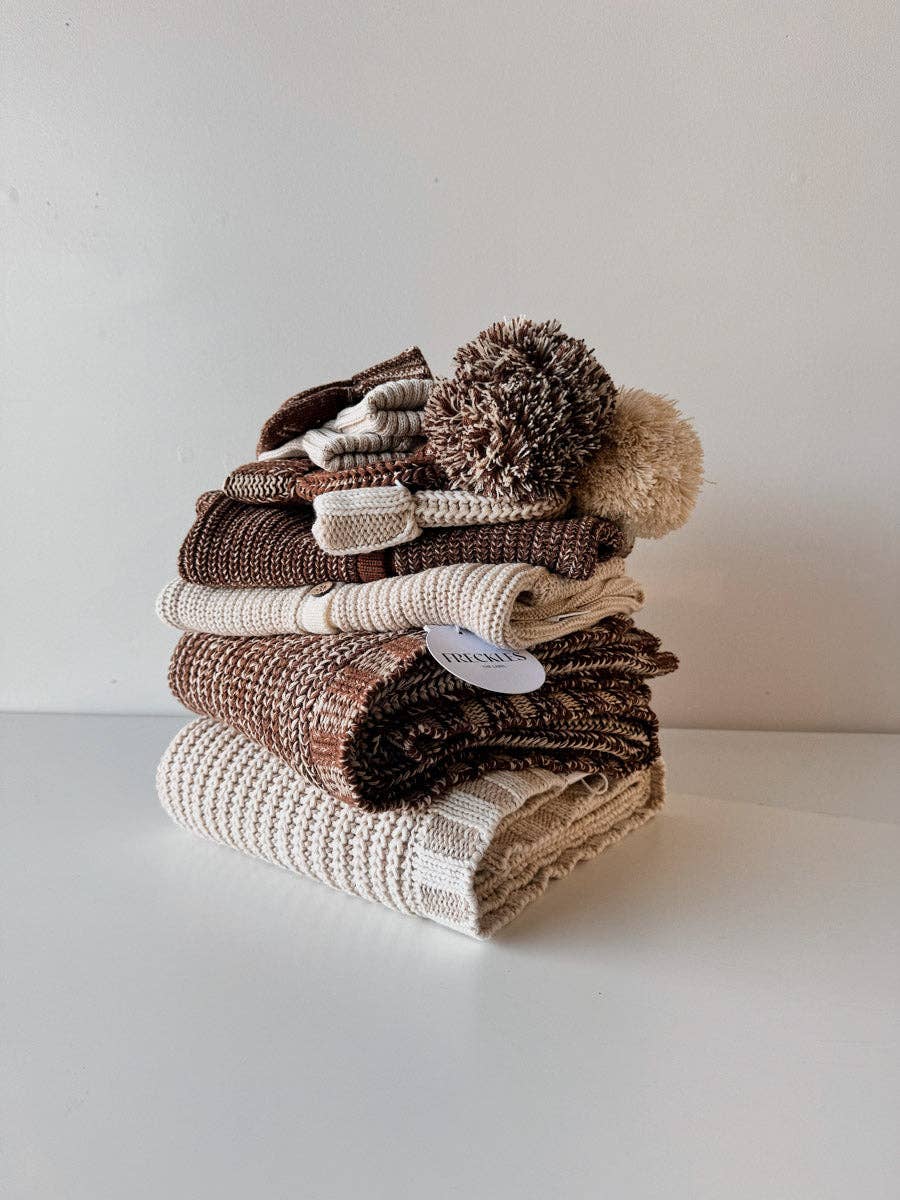 Chunky Knit Blanket - Chocolate