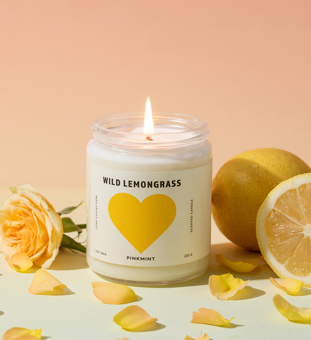 Pinkmint Candle - Wild Lemongrass Soy Candle