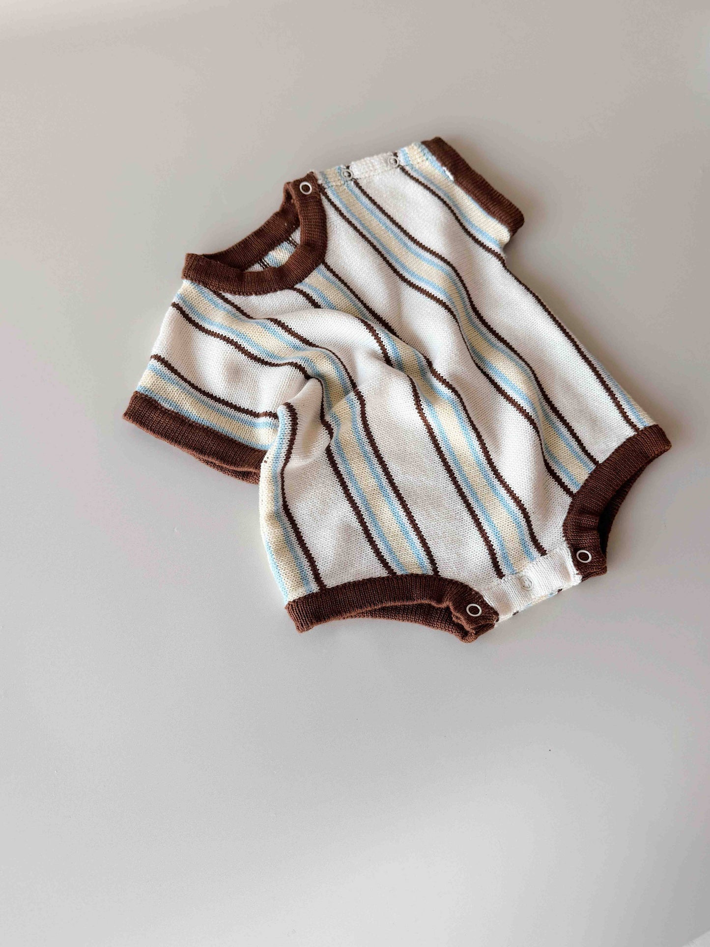 Retro Stripe Romper - Azure