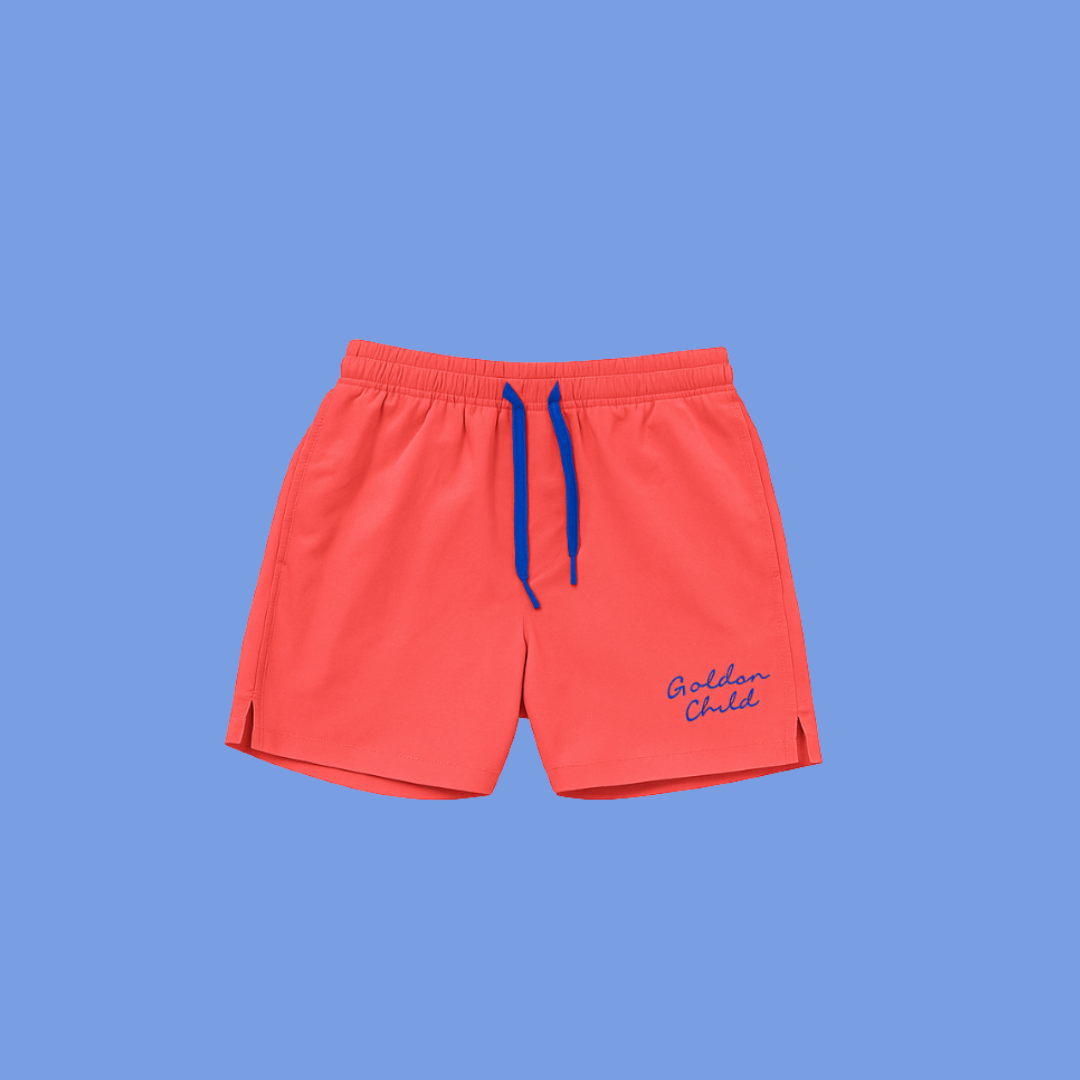 Kids Board Shorts - fluro orange & electric