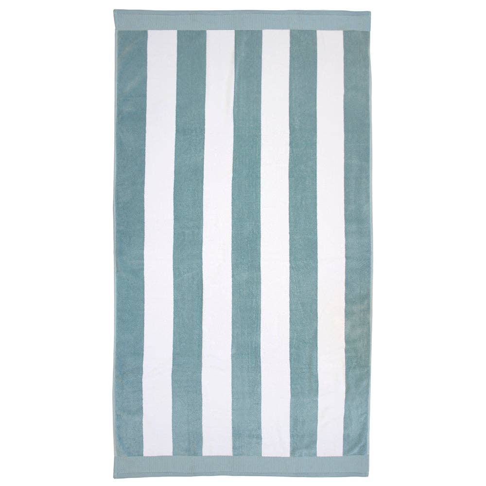 Classic Stripe Beach Towel - Moss