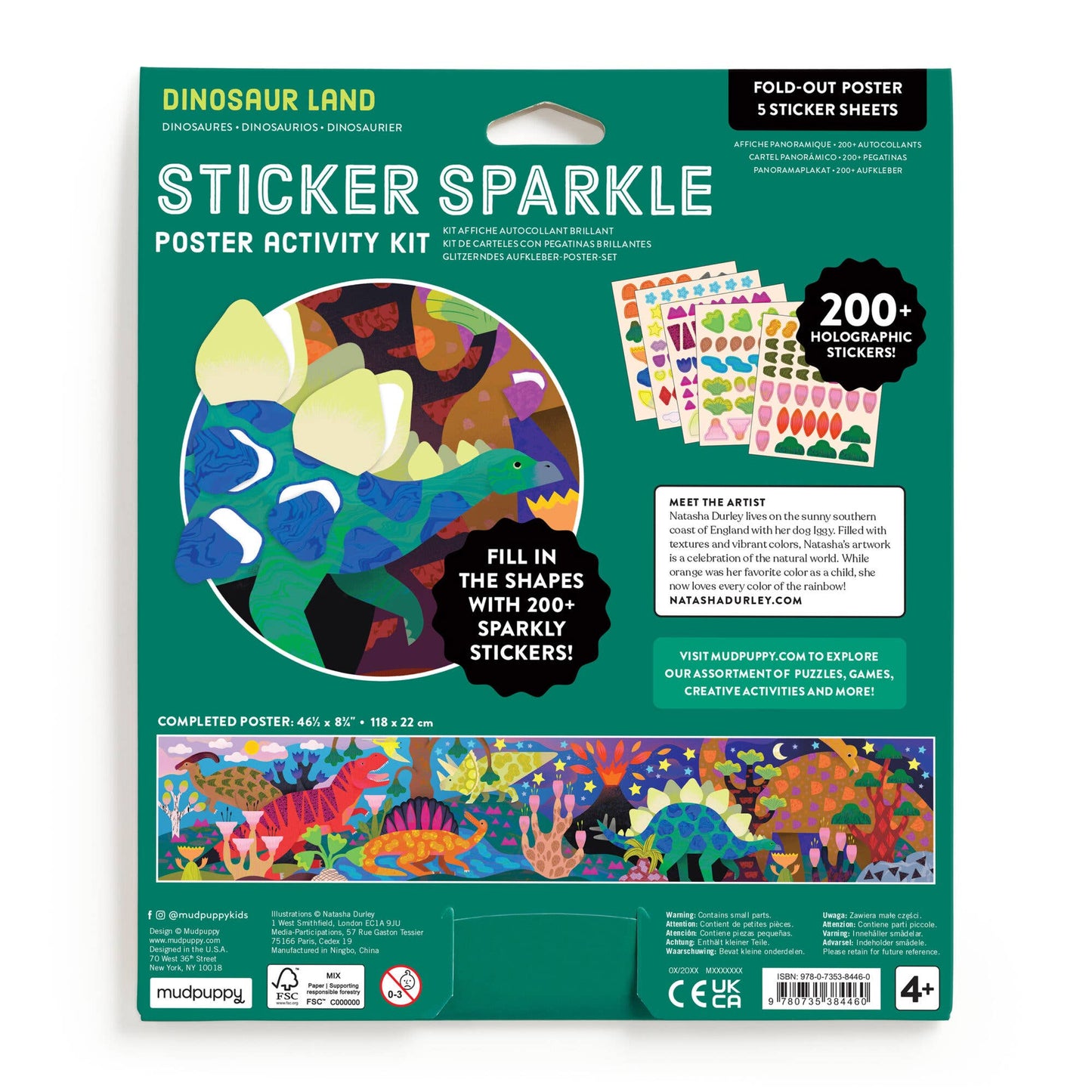 Sticker Sparkle Poster Kit - Dinosaur Land