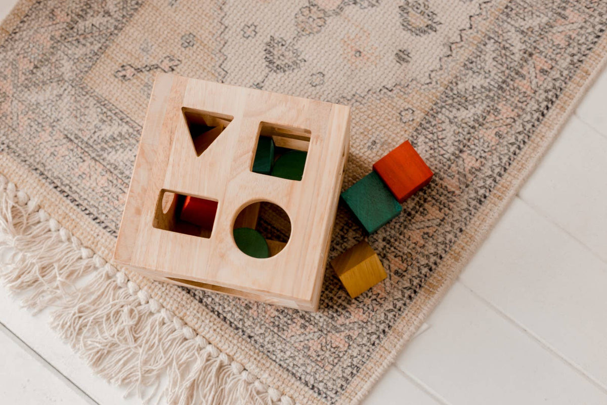 Child-Safe Post Box Shape Sorter Wood Toy