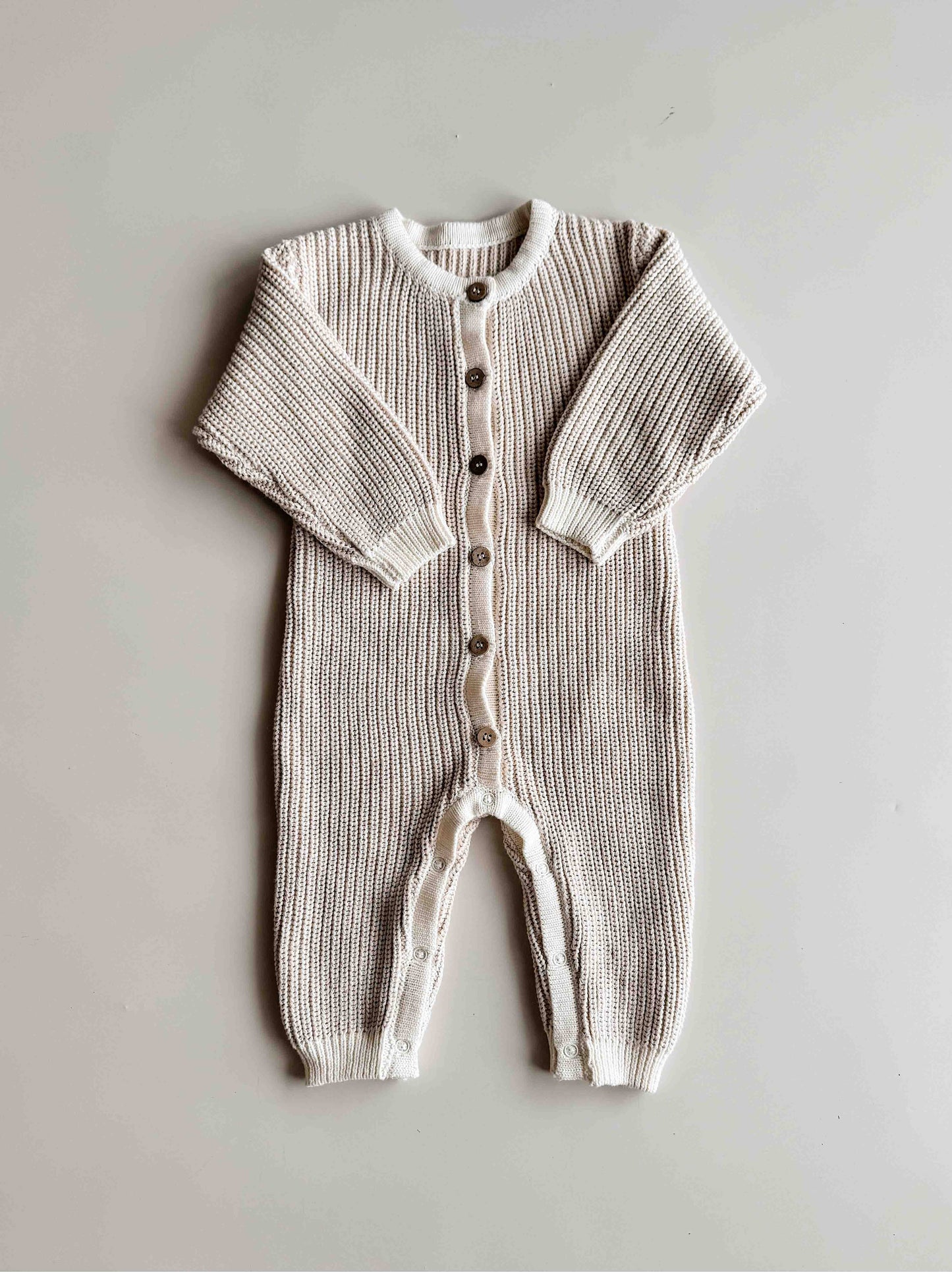Chunky Knit Romper - Oat