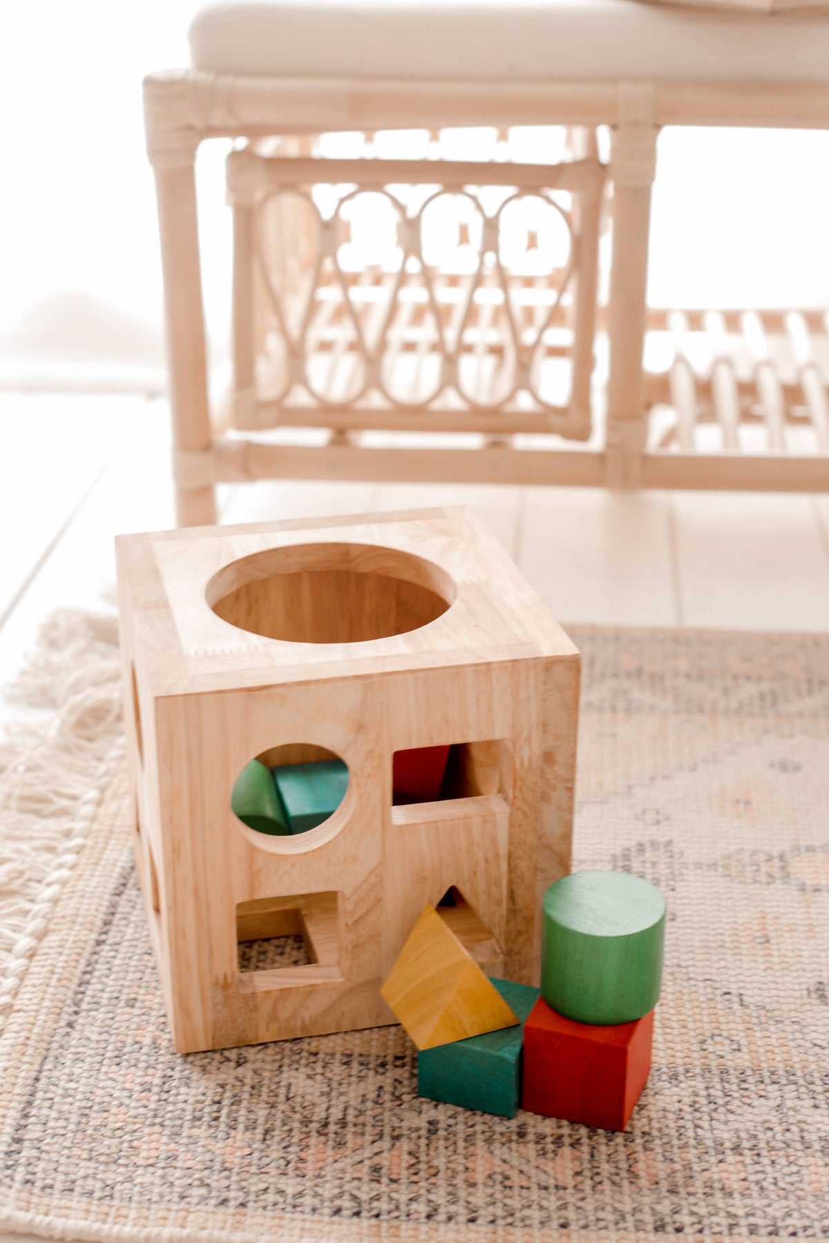 Child-Safe Post Box Shape Sorter Wood Toy