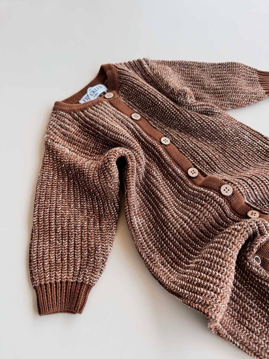 Chunky Knit Romper - Chocolate