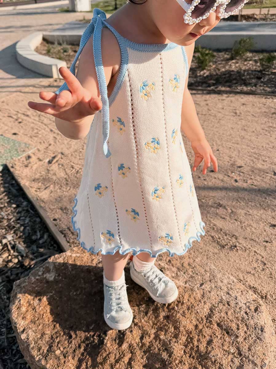 Bloom Pointelle Tie Dress - Pansy