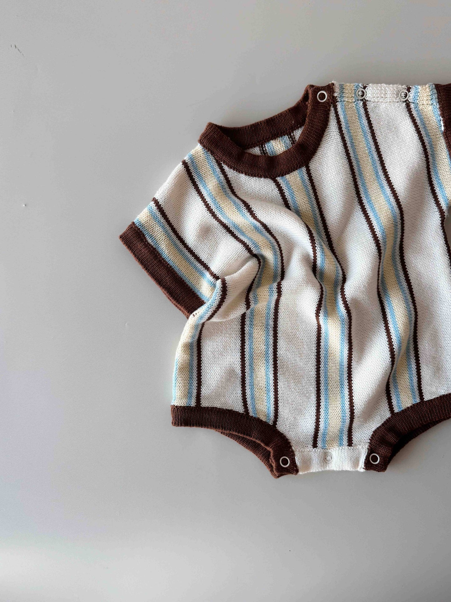Retro Stripe Romper - Azure