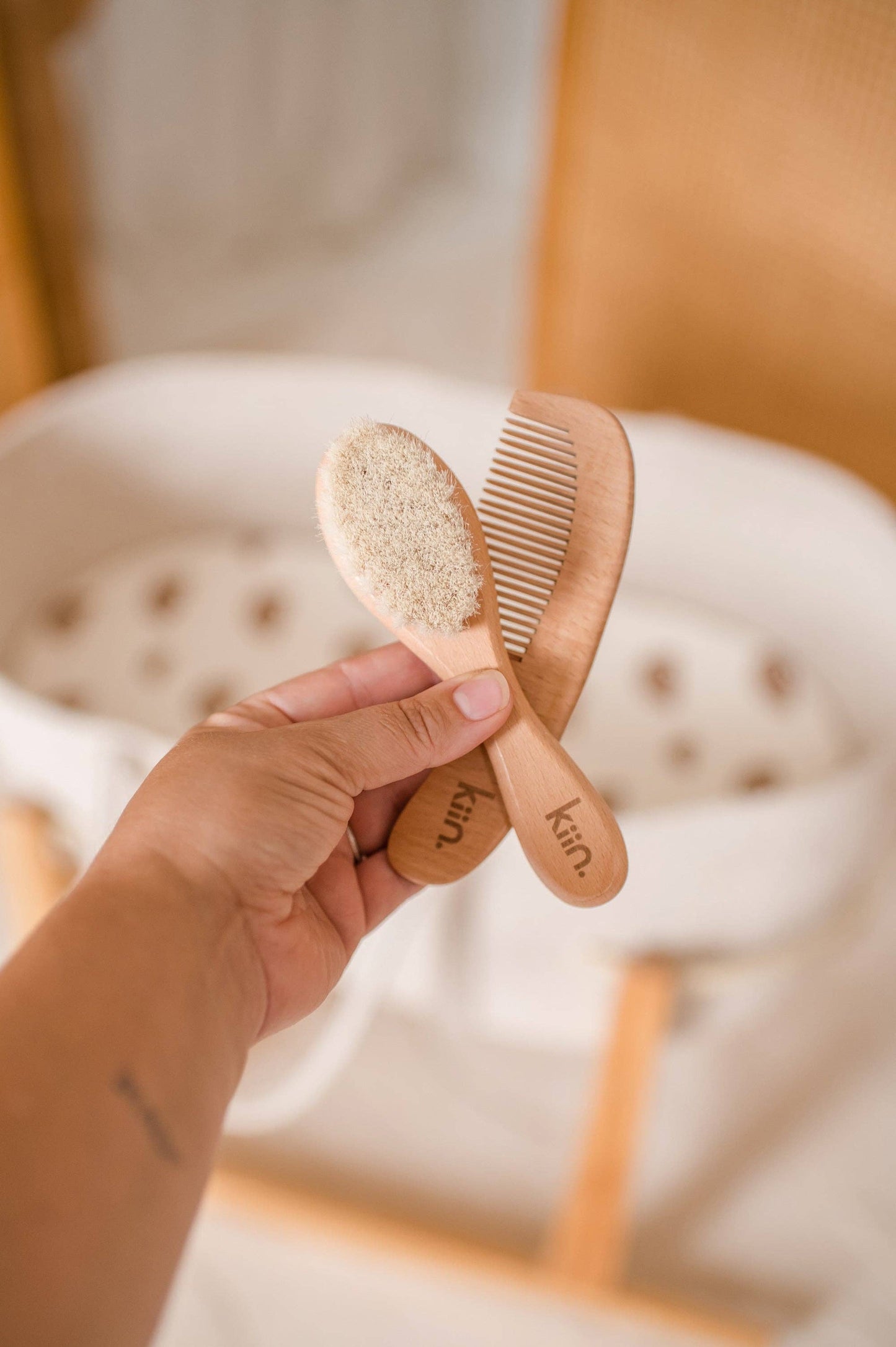 Wooden Baby Brush + Comb Set