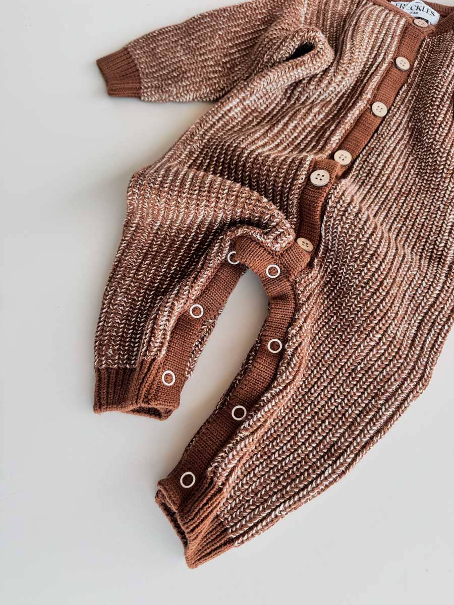 Chunky Knit Romper - Chocolate