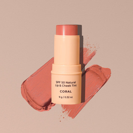 SPF 50 NATURAL LIP & CHEEK TINT - CORAL