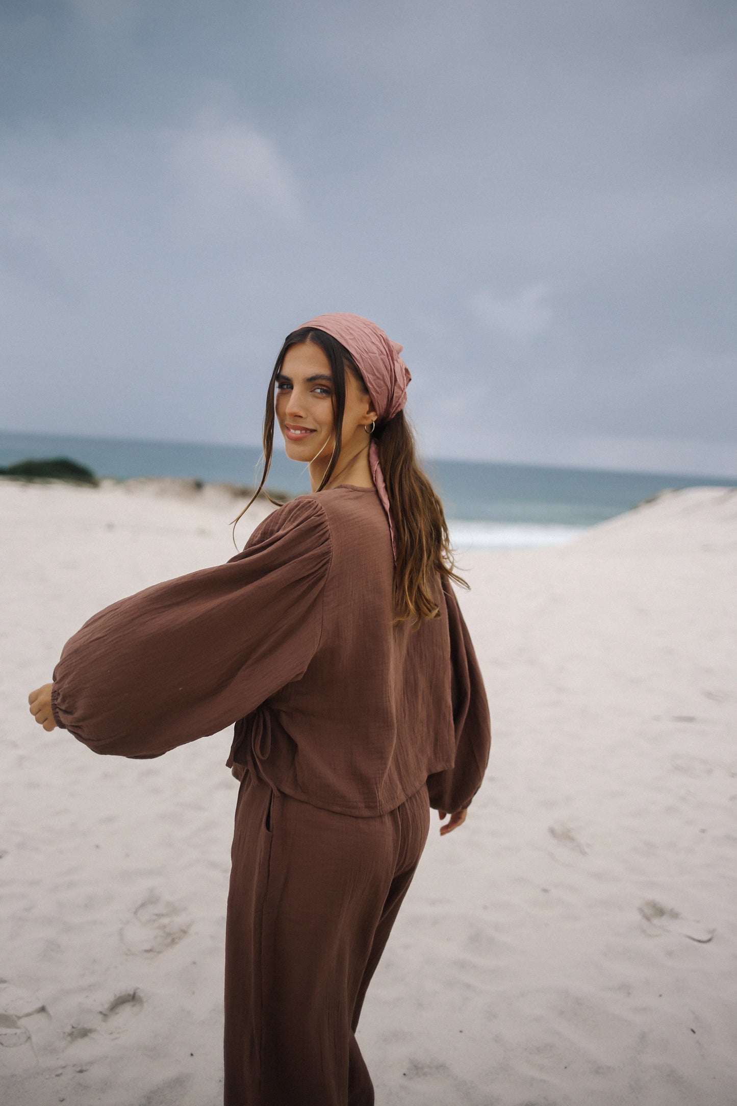 Ella Wrap Top Chocolate