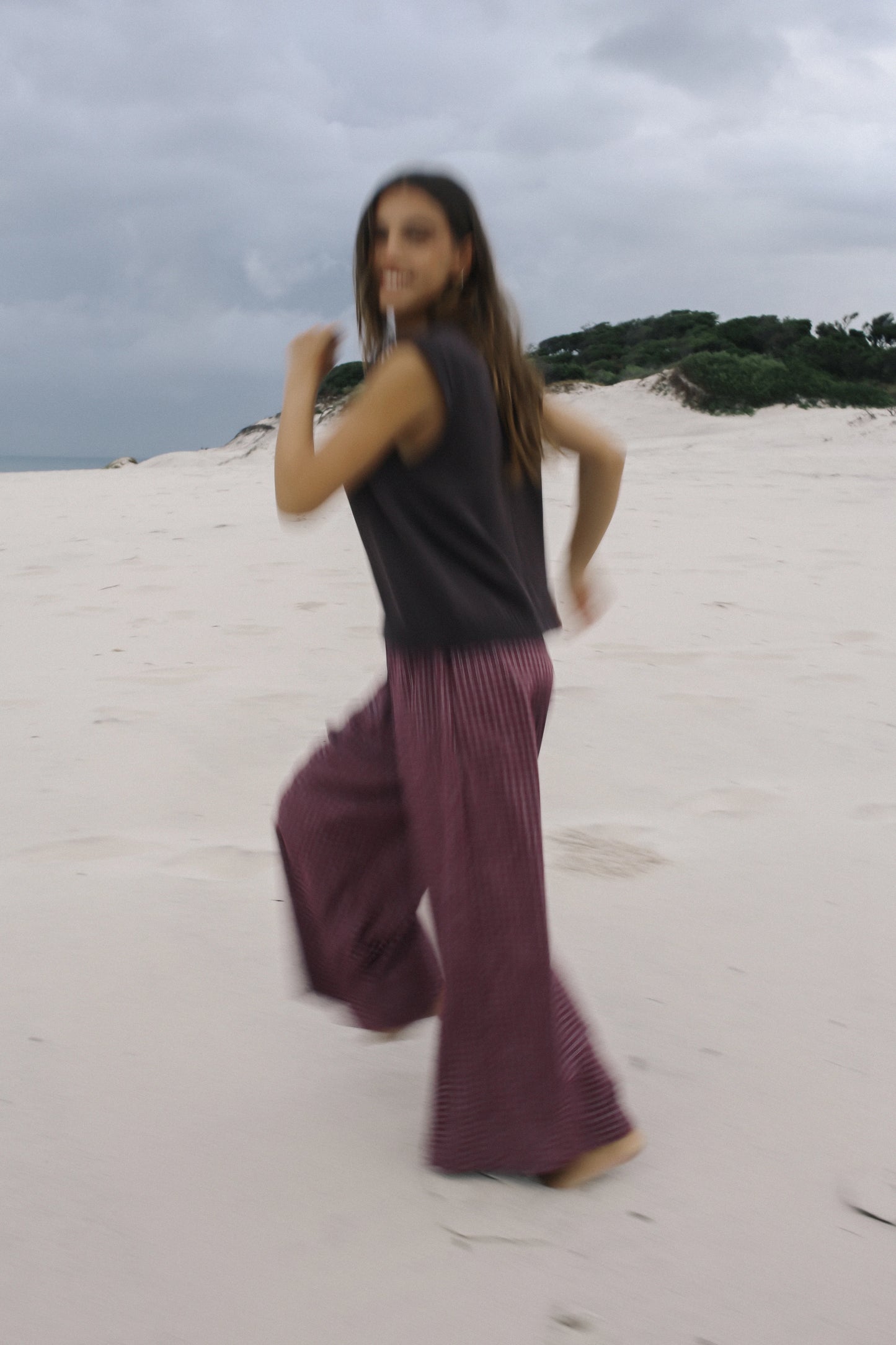 Ivy Pant Fig Hemp Check