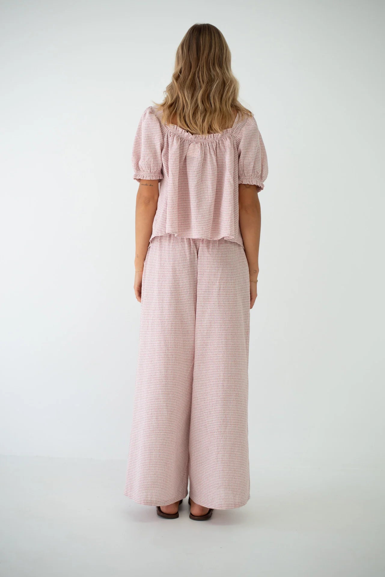 Ava Blouse - Dusty Rose Check