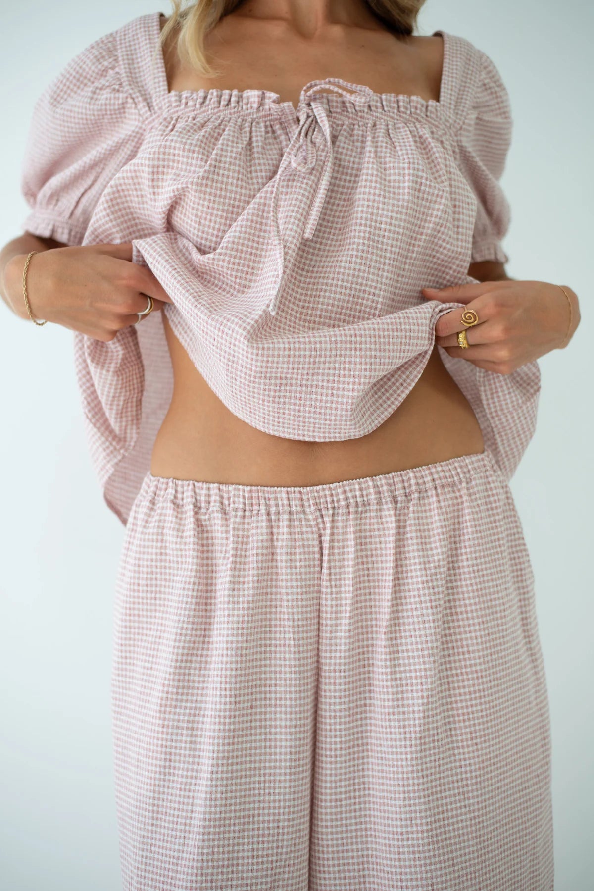 Ivy Pant Dusty Rose Check