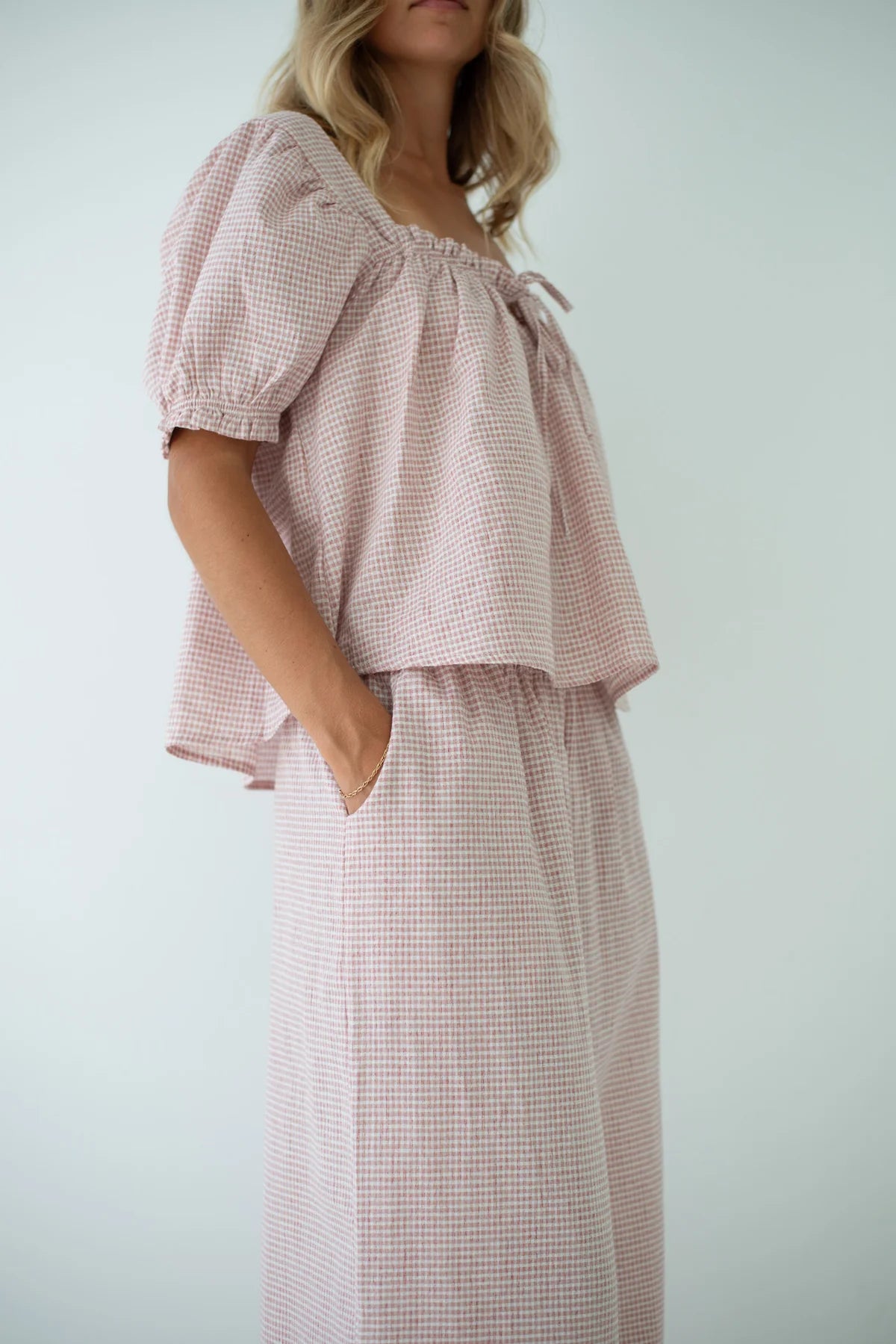 Ivy Pant Dusty Rose Check