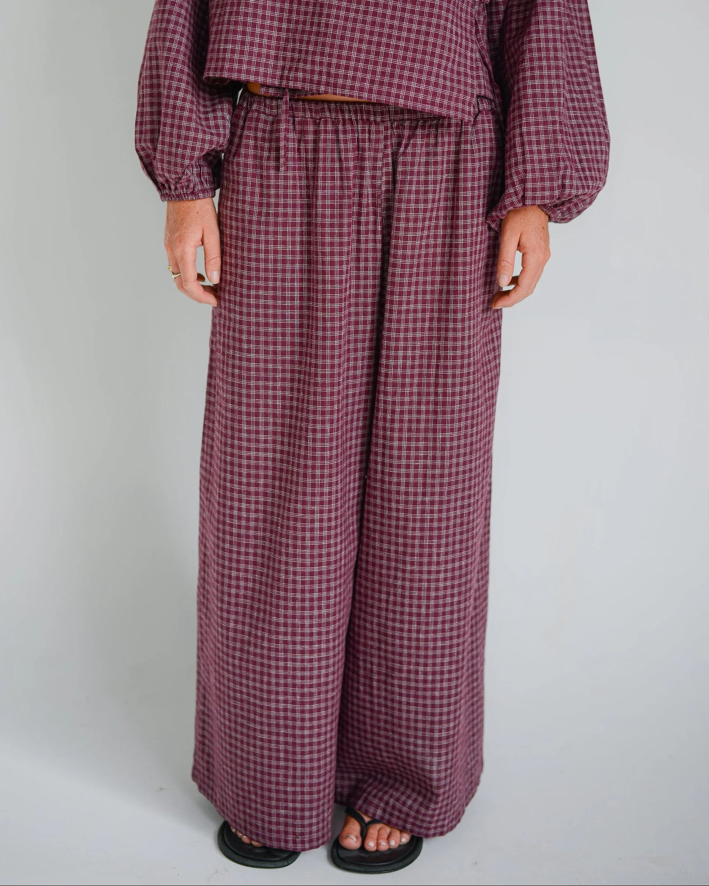 Ivy Pant Fig Hemp Check