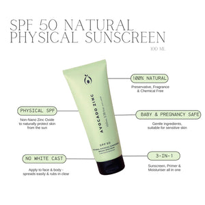 SPF 50 NATURAL PHYSICAL SUNSCREEN - Face 100ml