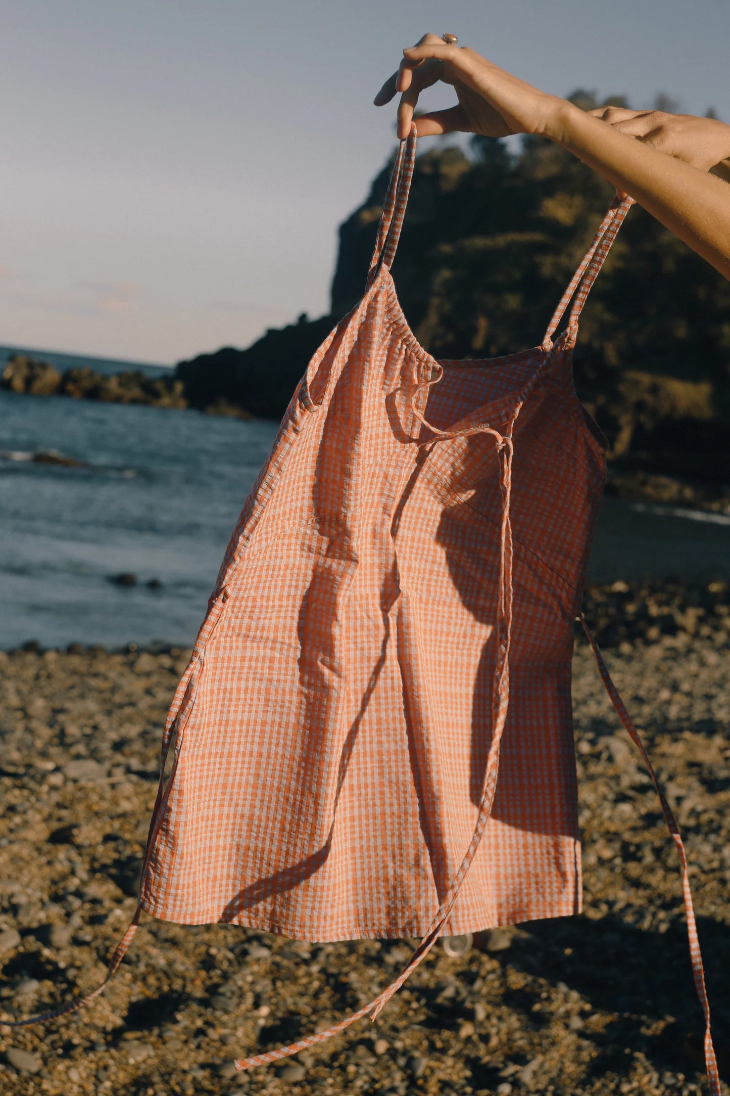 Ari Dress Lilac Orange Seersucker