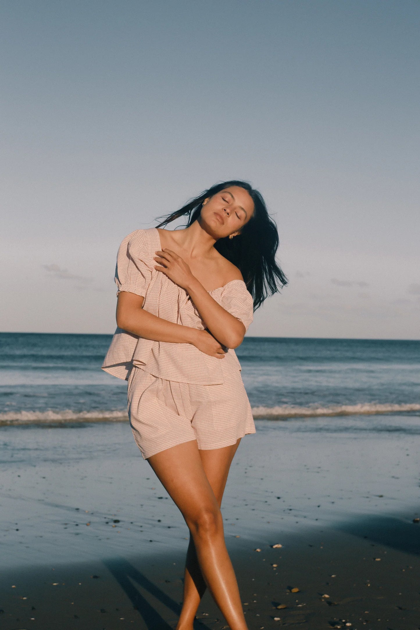 Ava Blouse - Dusty Rose Check