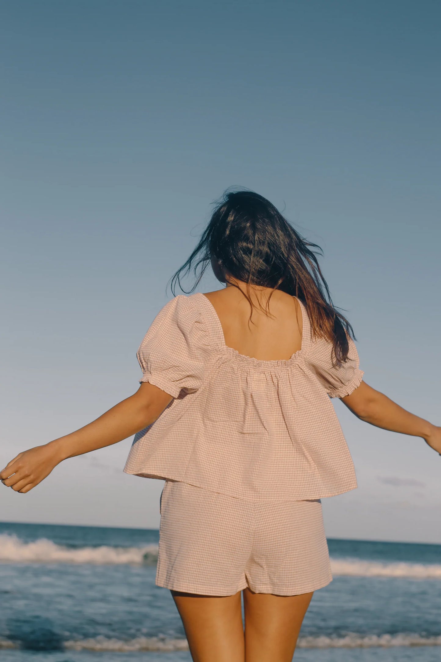 Ava Blouse - Dusty Rose Check