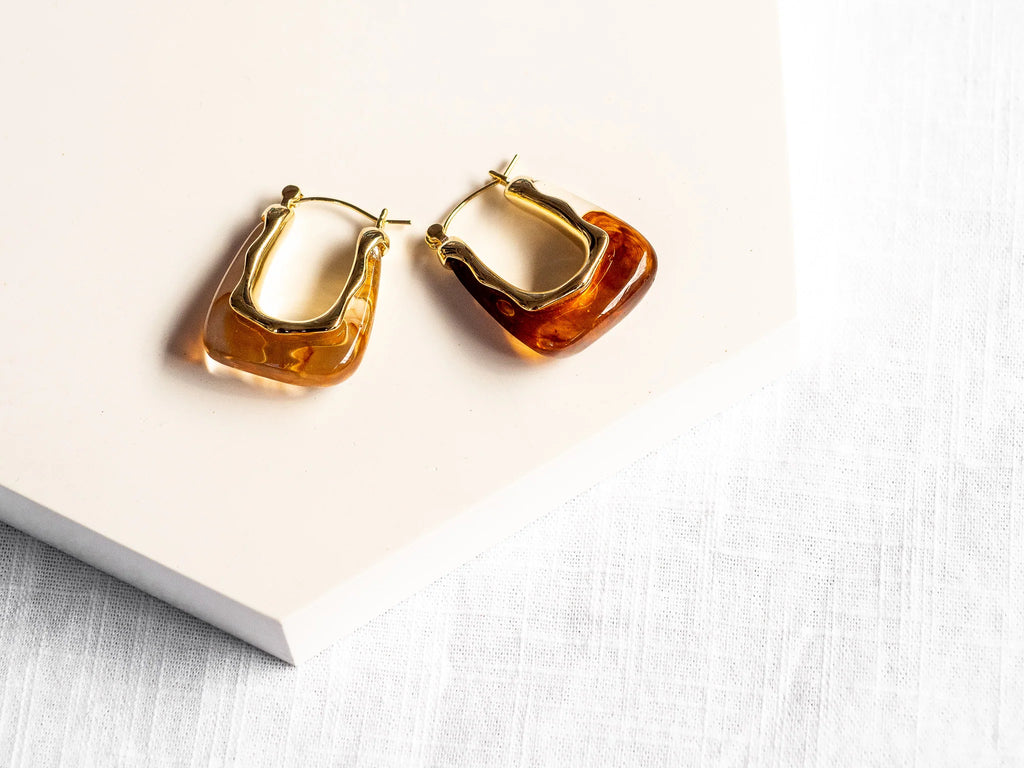 18k Gold Vermeil Tortoiseshell Hoops