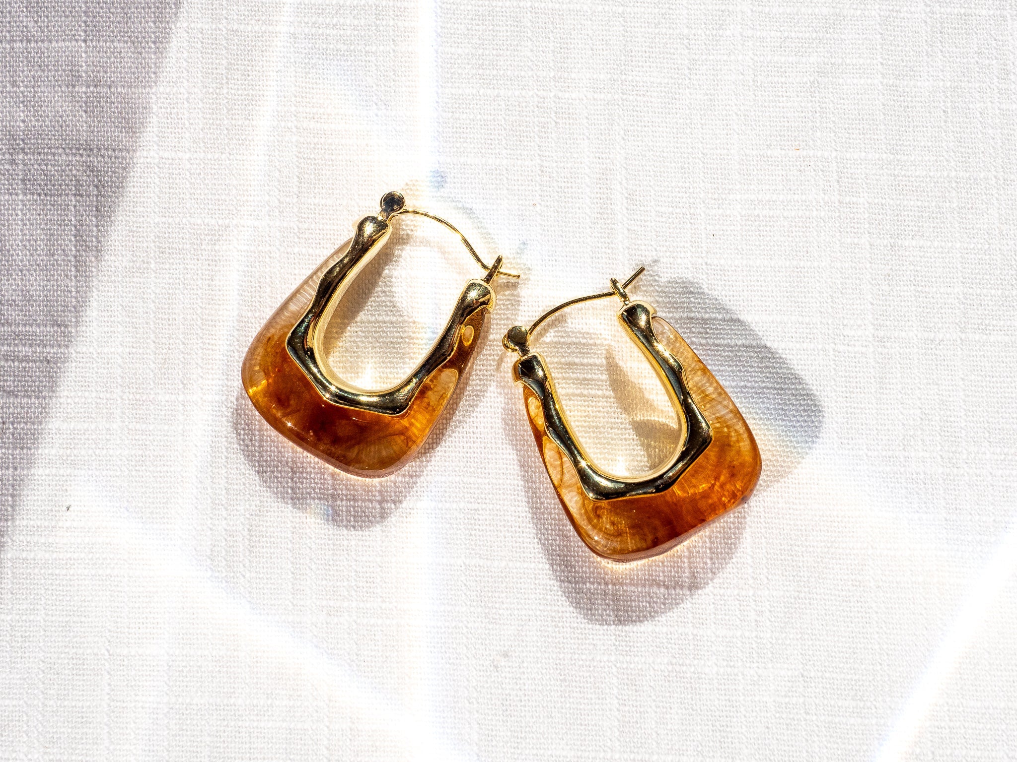 18k Gold Vermeil Tortoiseshell Hoops