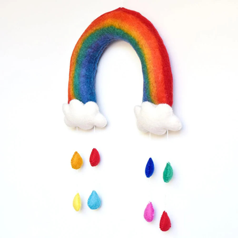 NURSERY MOBILE - RAINBOW WITH RAINDROPS