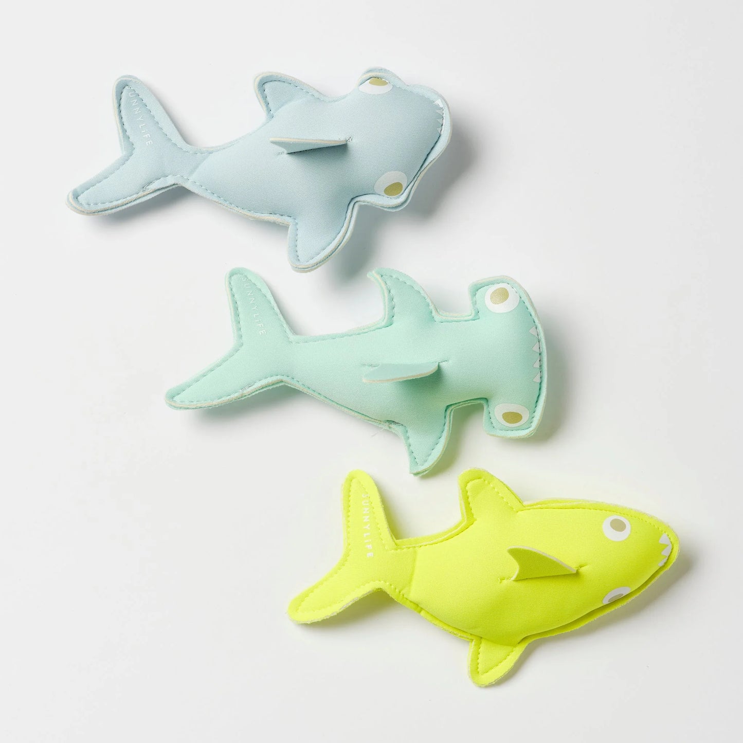 Salty the Shark Dive Buddies - Aqua Neon Yellow Set of 3