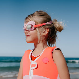 Melody the Mermaid Mini Swim Goggles - Neon Strawberry