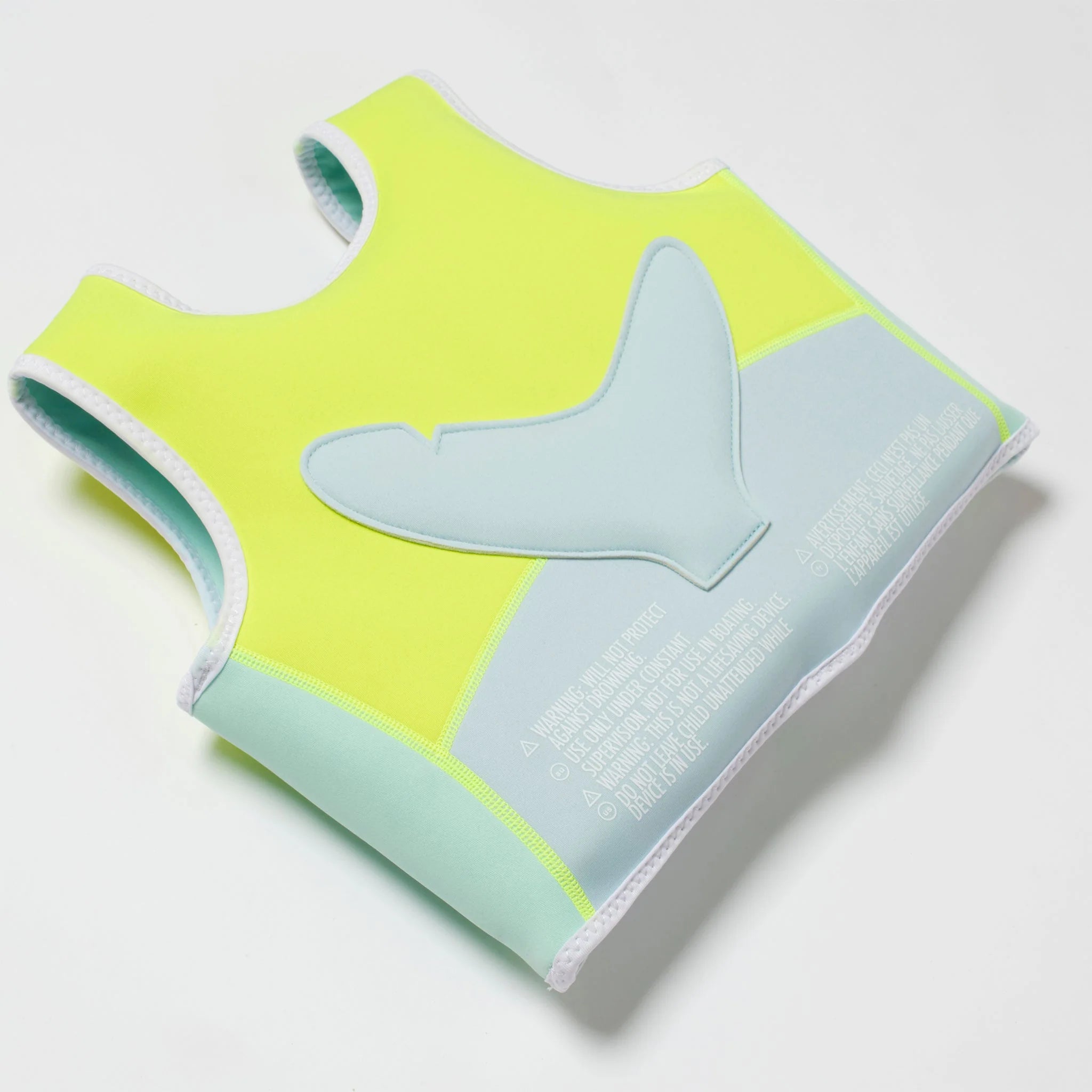 Salty the Shark Swim Vest 2-3 years - Aqua Neon Yellow