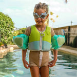 Salty the Shark Swim Vest 2-3 years - Aqua Neon Yellow