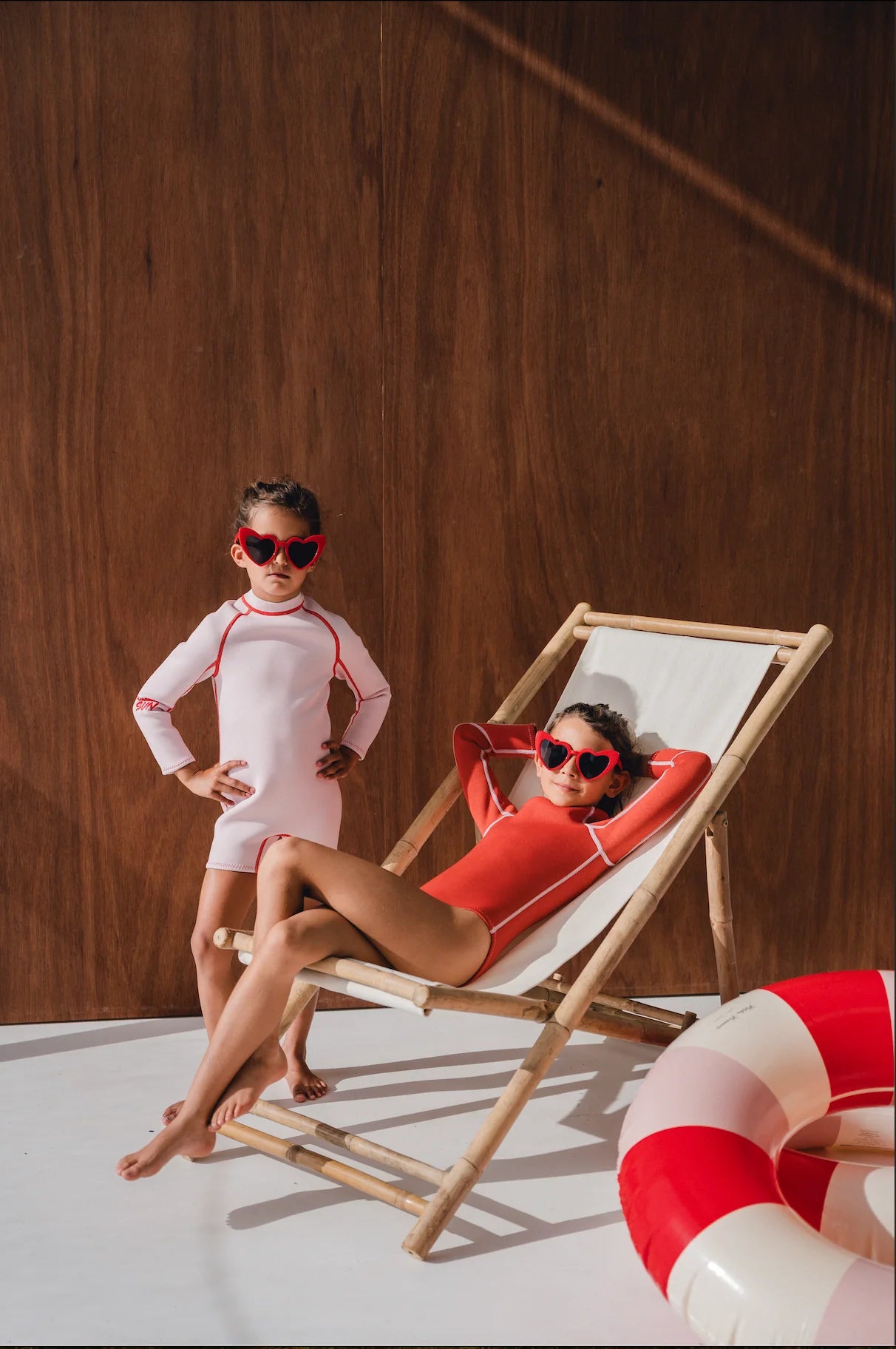 Long Sleeve Paddle Suit - Tomato /Powder Pink