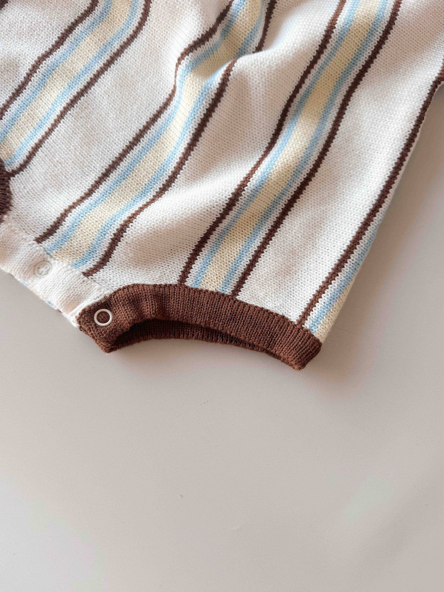 Retro Stripe Romper - Azure