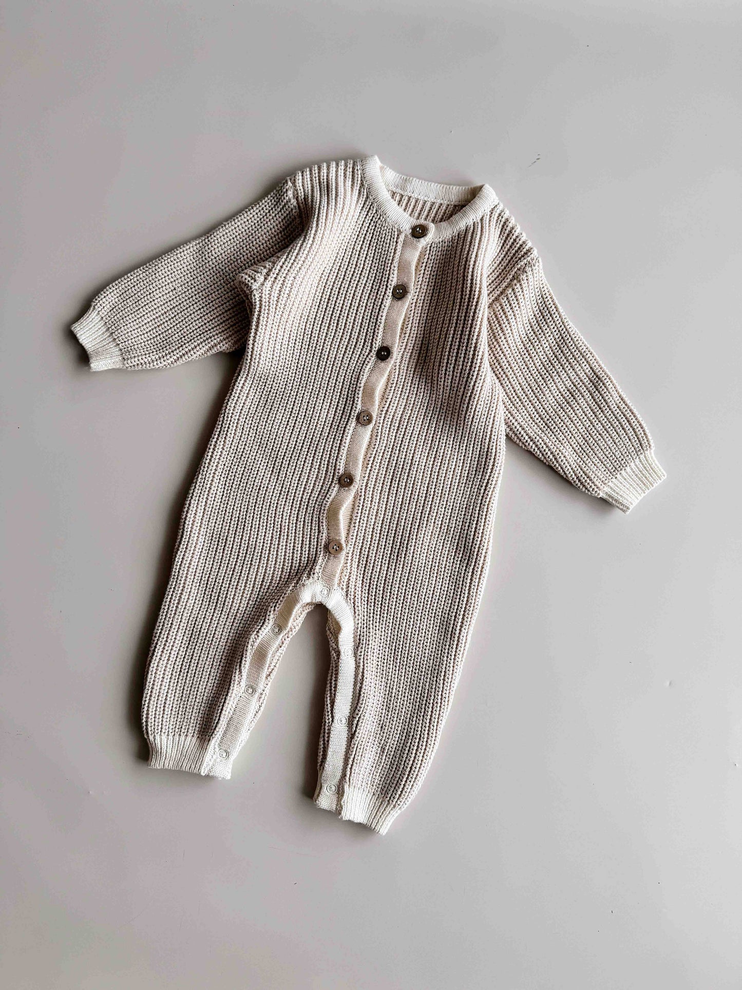 Chunky Knit Romper - Oat
