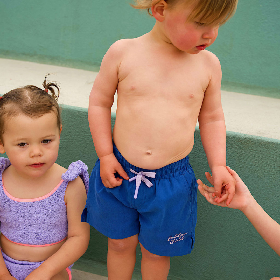 Kids Board Shorts - Electric & Lilac