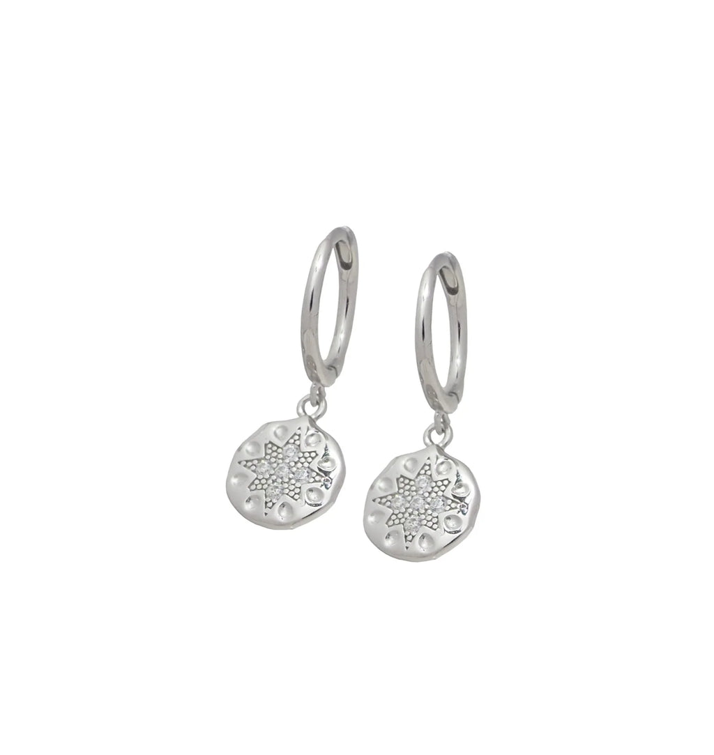 Starburst Huggie Earring - 925 Sterling Silver