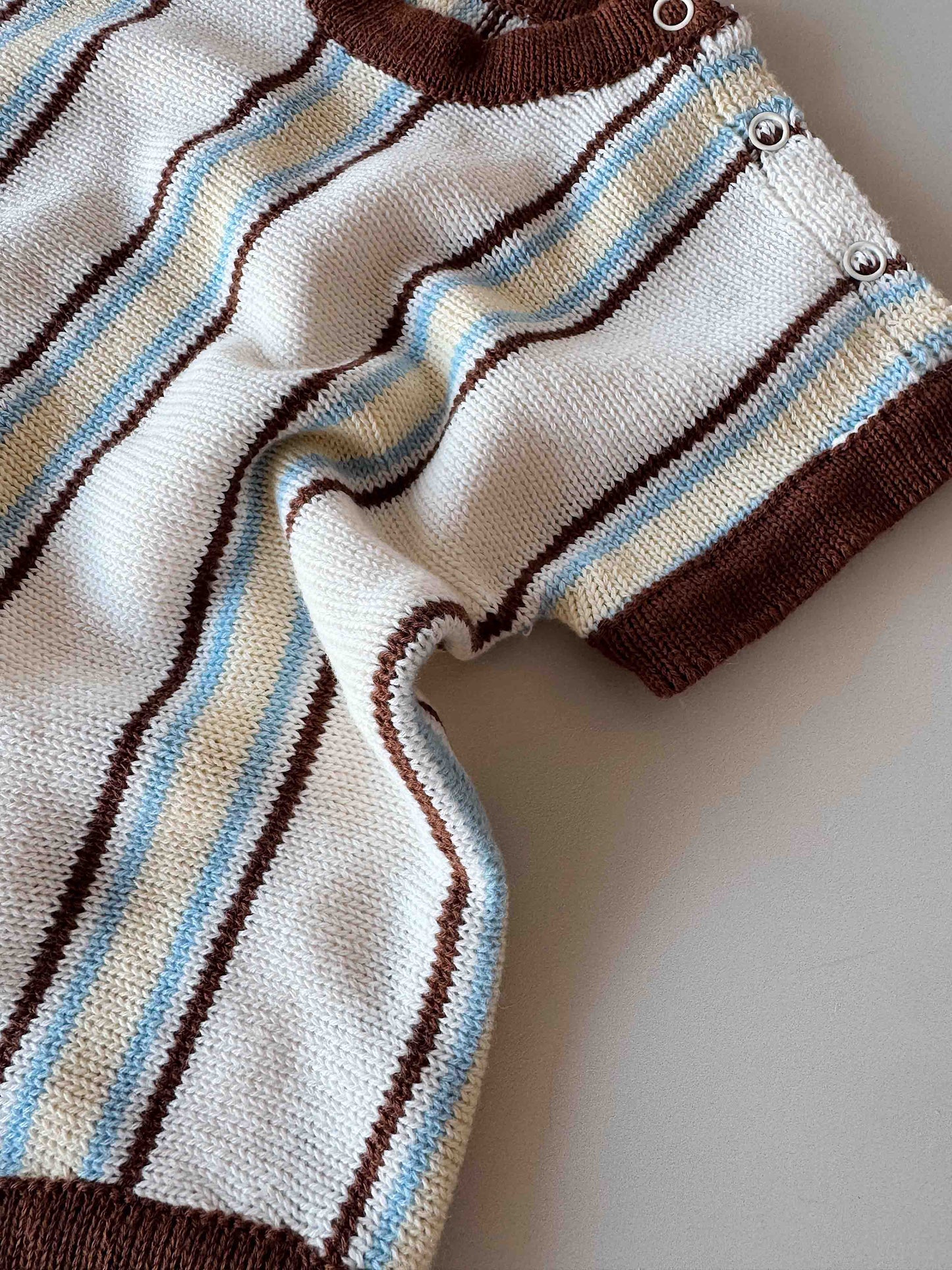 Retro Stripe Romper - Azure