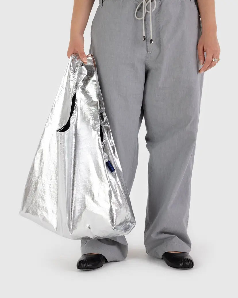 Baggu Standard Reusable Bag - Silver Metallic