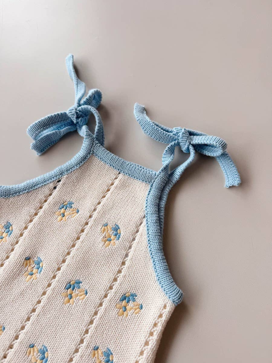 Bloom Pointelle Tie Romper - Pansy