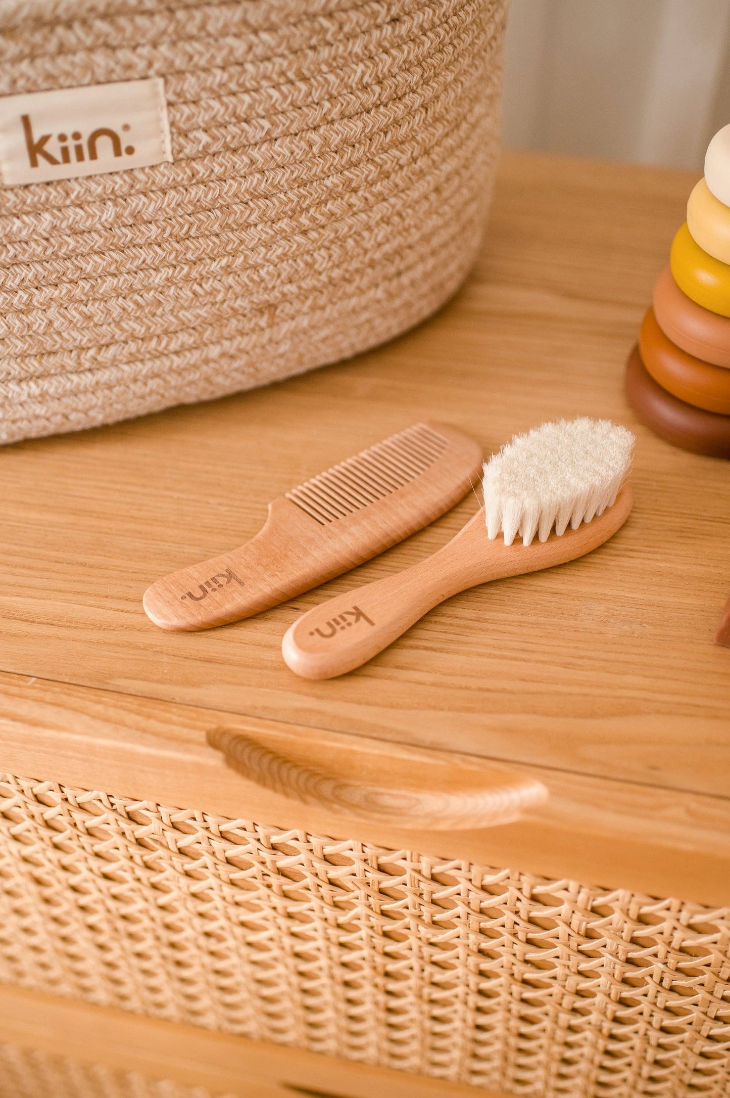 Wooden Baby Brush + Comb Set